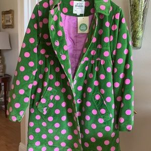Mini Boden Spotty Velvet Coat Size 11 12 NWT